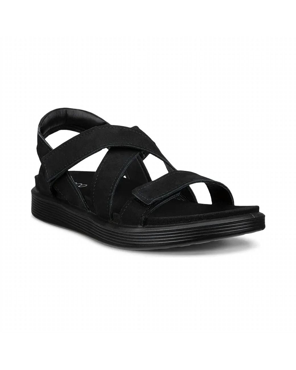 Ecco Black Soft Cross Strap Sandal