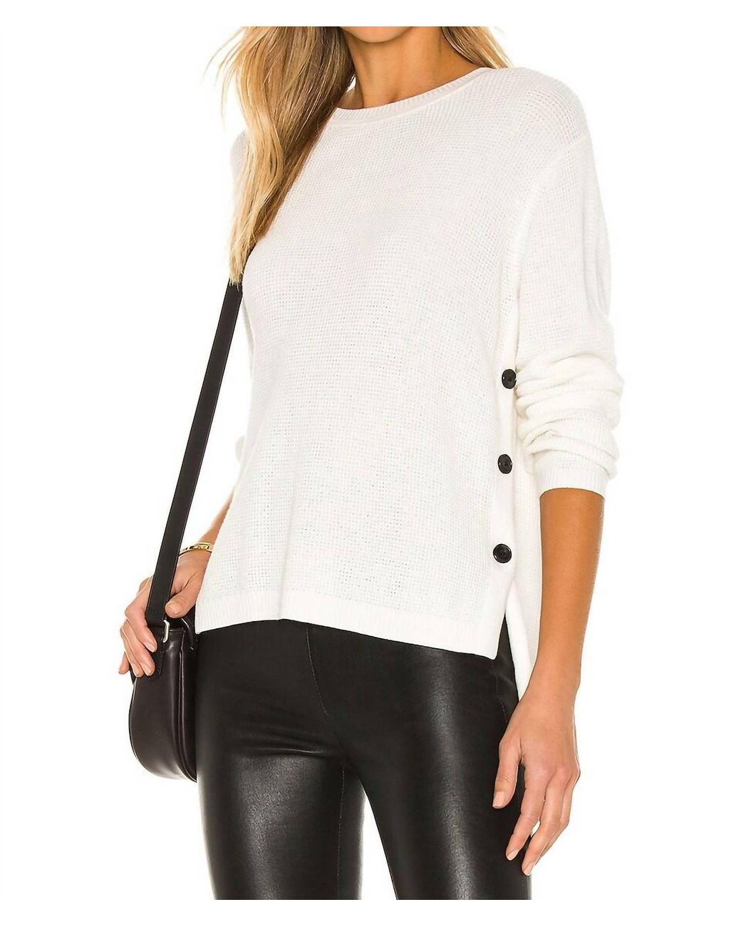 1.STATE White Fine Cotton Rayon Pullover Top