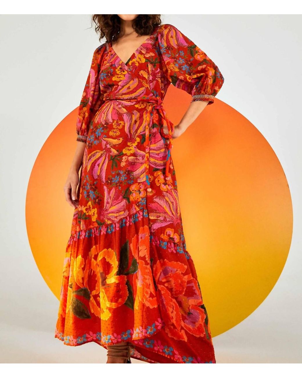 FARM Rio Spring Bananas Maxi Dress in Orange Lyst