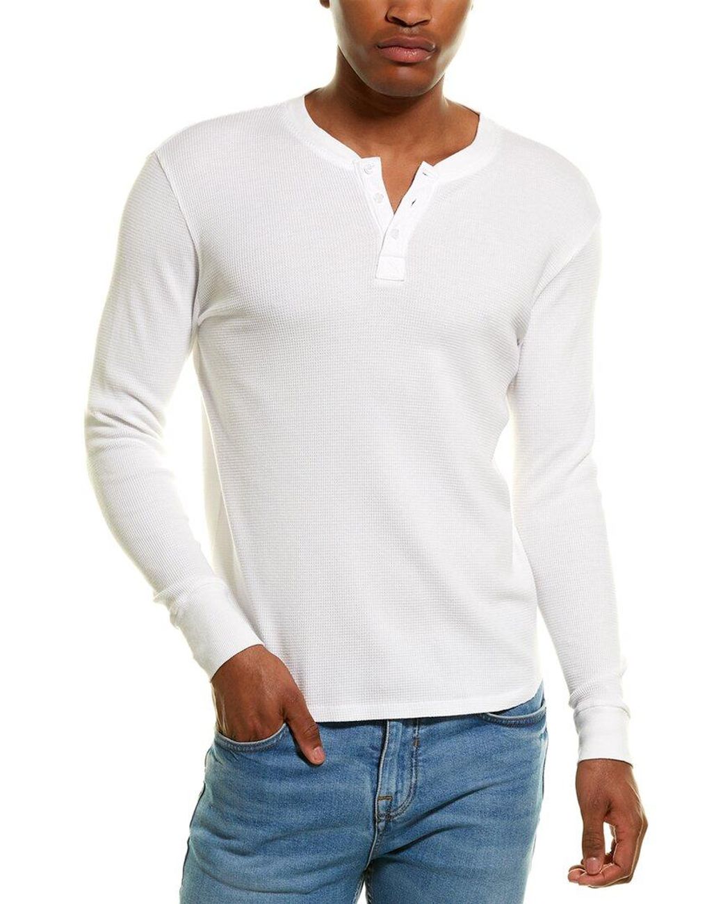 Monrow Cotton Thermal Henley T-shirt in 
