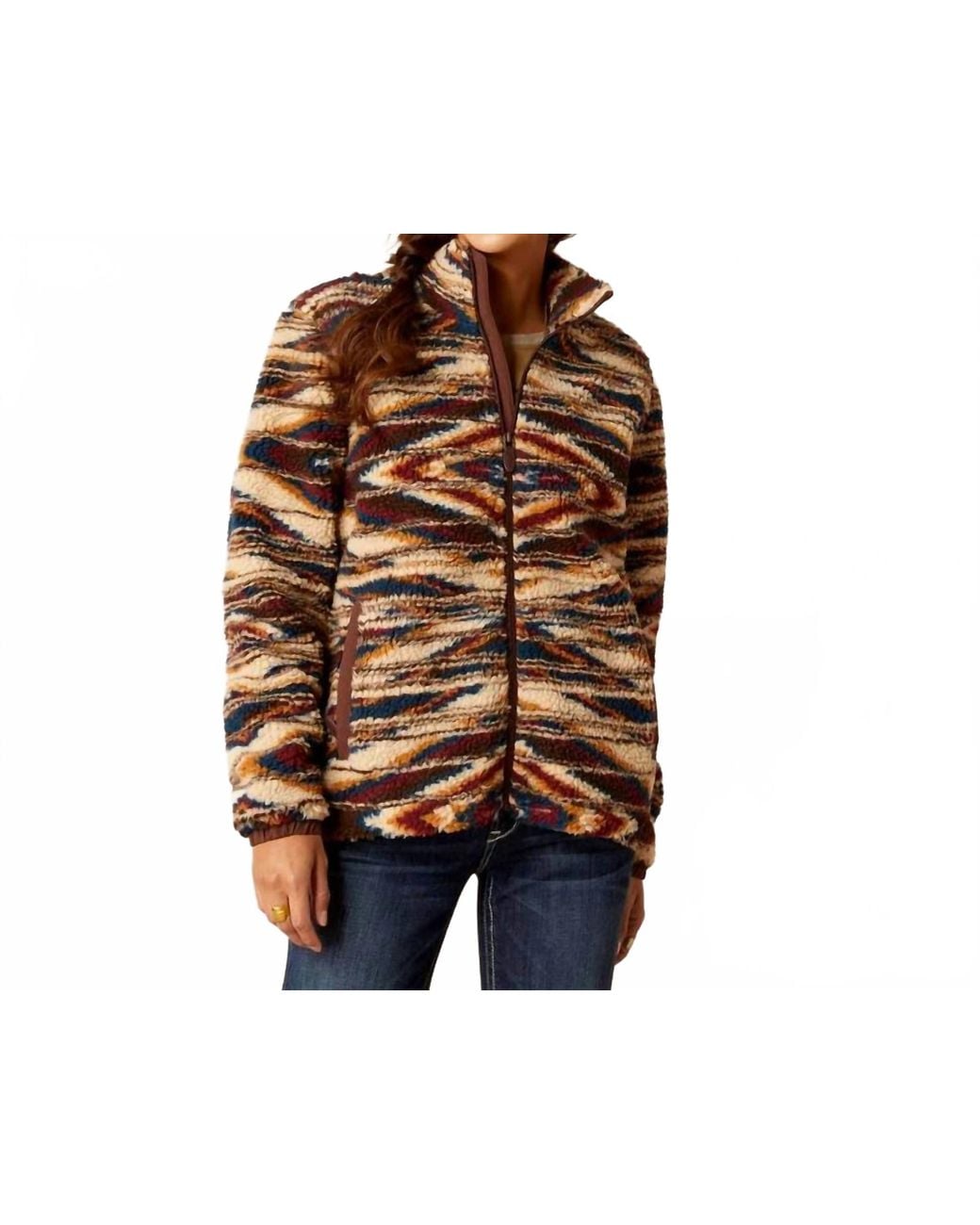 Ariat Pattern Designs Ariat Chimayo Fleece Jacket in Black | Lyst