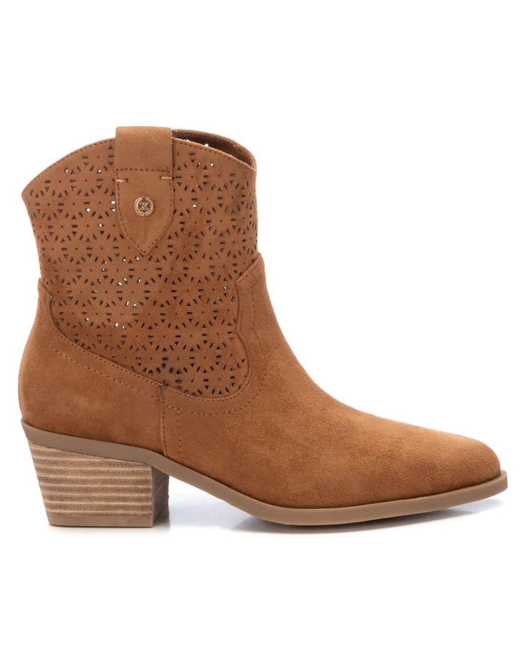 Xti Brown Suede Ankle Booties By