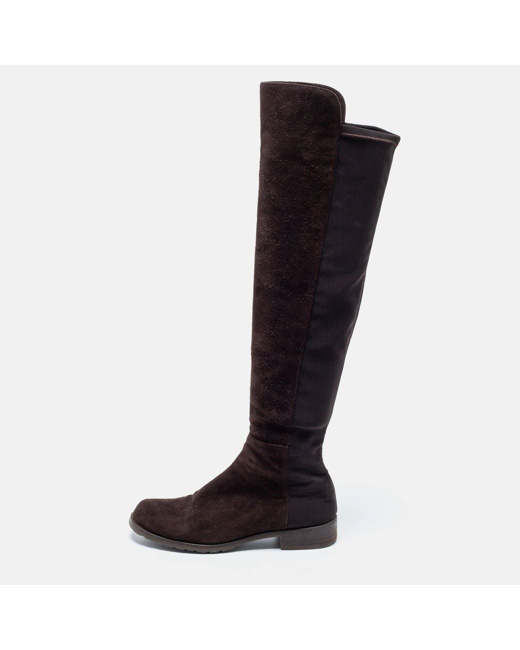 Stuart Weitzman Black Suede Knee Length Boots