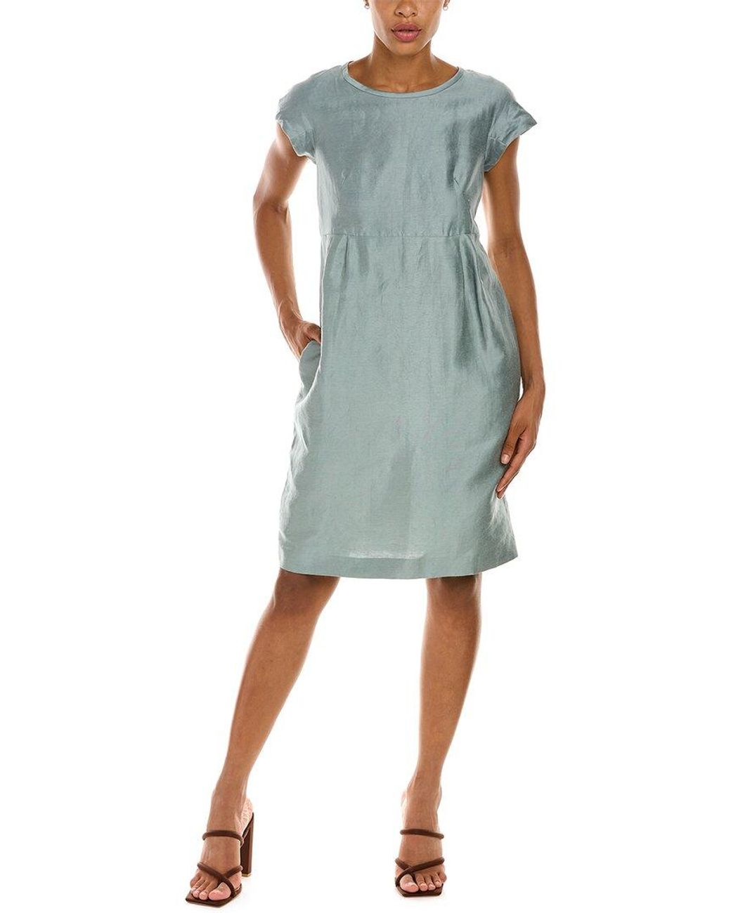 Max Mara Weekend Prugna Linen & Silk-blend Sheath Dress in Blue | Lyst