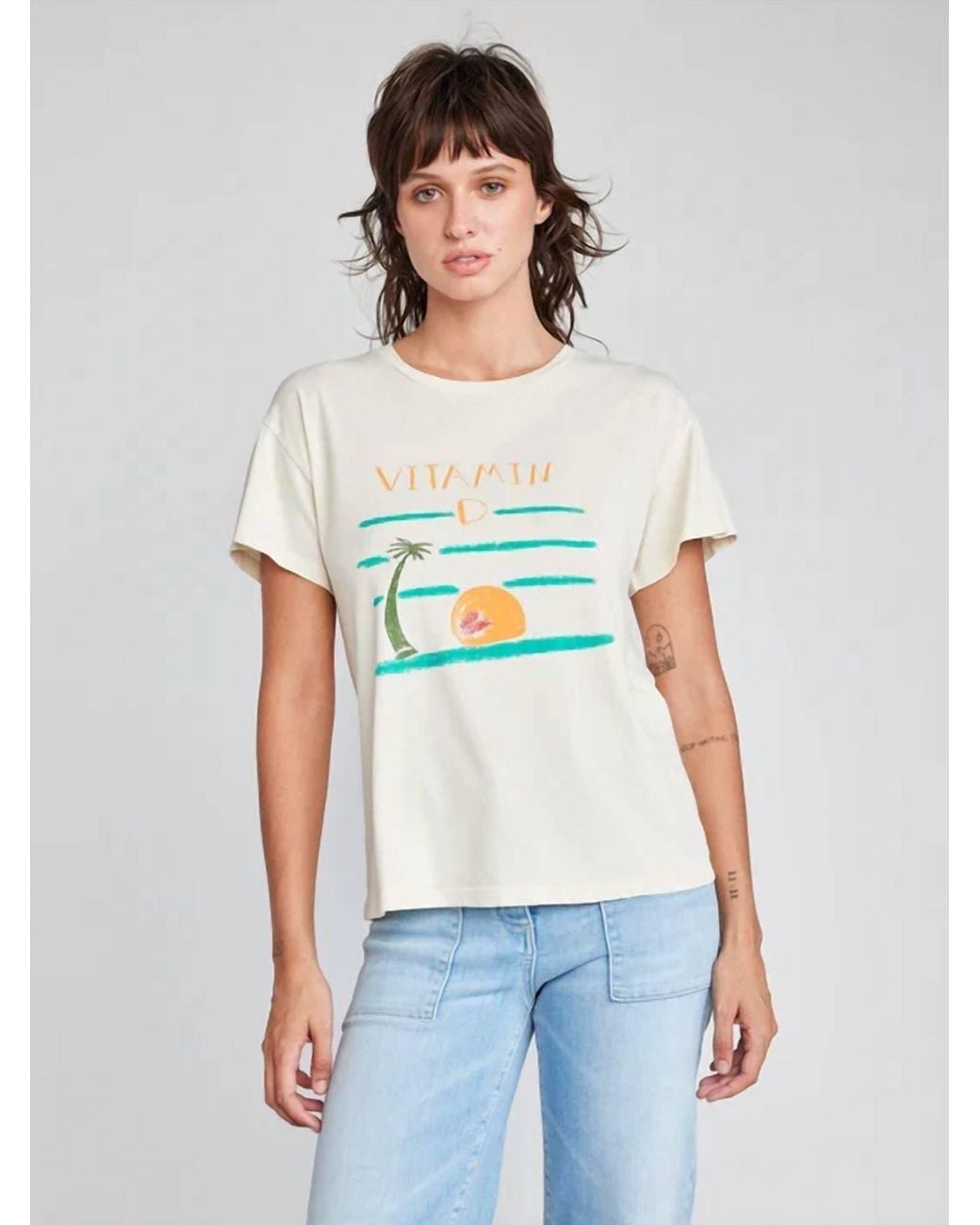 Self Contrast White Vitamin D Tee