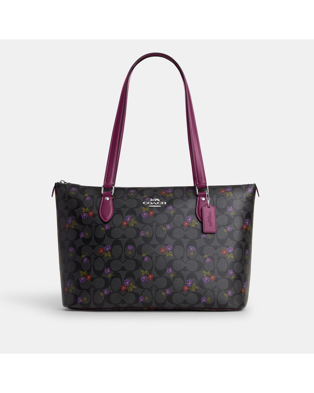 Coach Outlet Gallery Tote In Signature Canvas With Country Floral Print