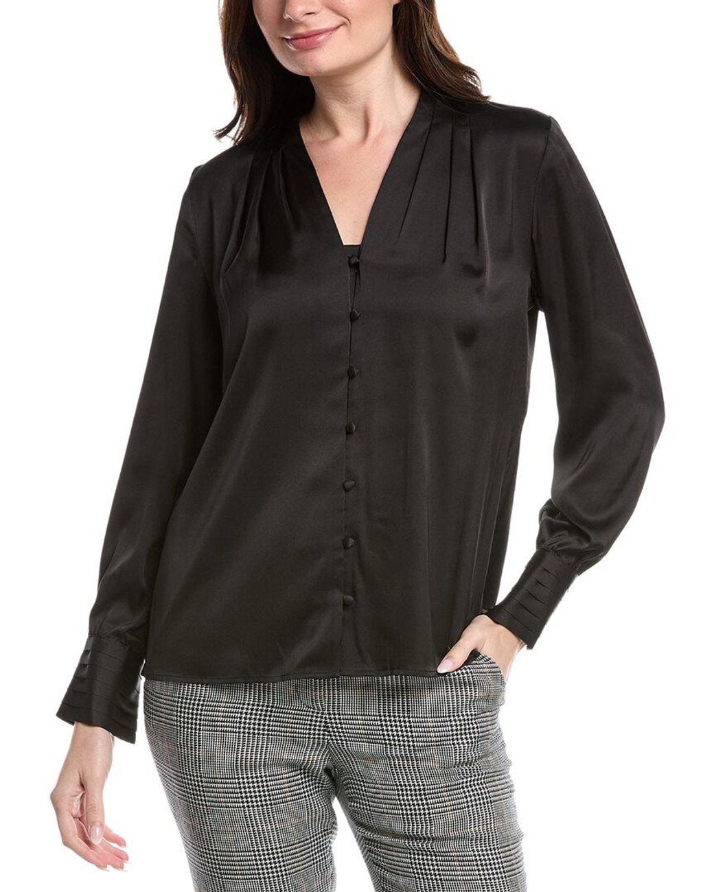 Anne Klein Black Button Blouse
