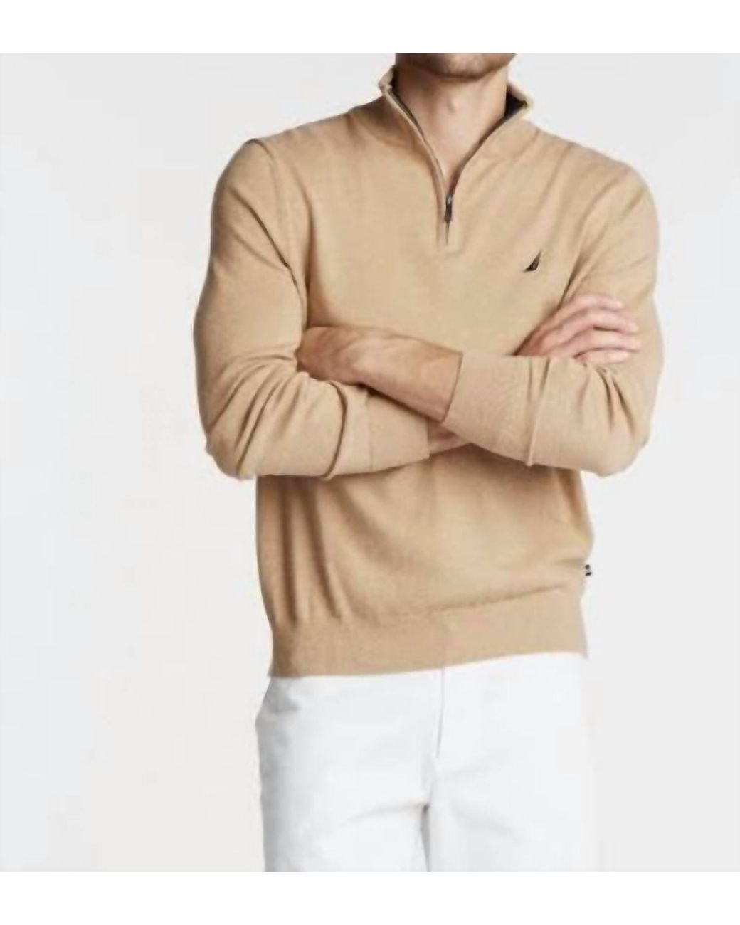 Nautica Natural Pullover 1/4 Zip Sweater for men