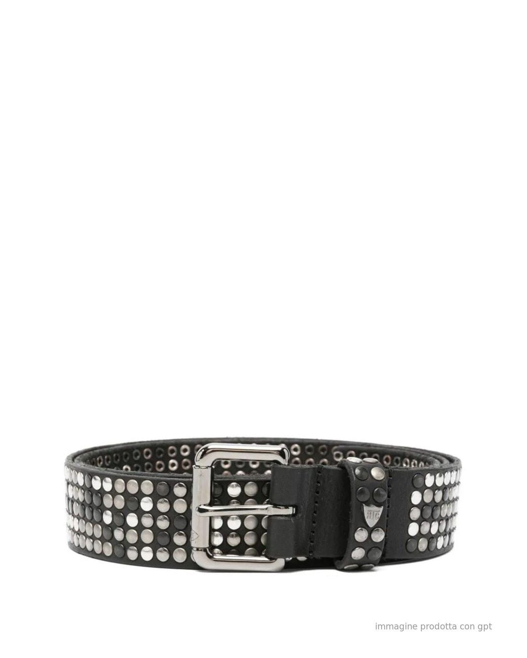 HTC Black 5000 Stud Leather Studded Belt for men