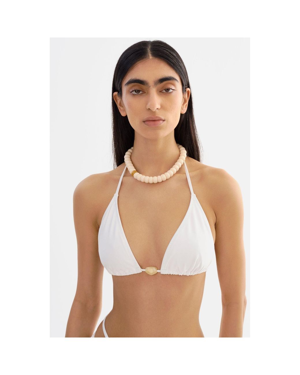 Lamarque White Elandra Triangle Bikini Top