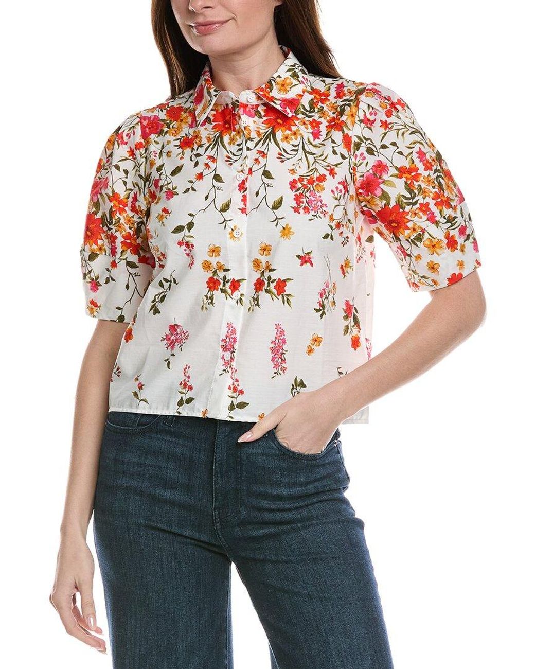 Philosophy Red Button Down Top