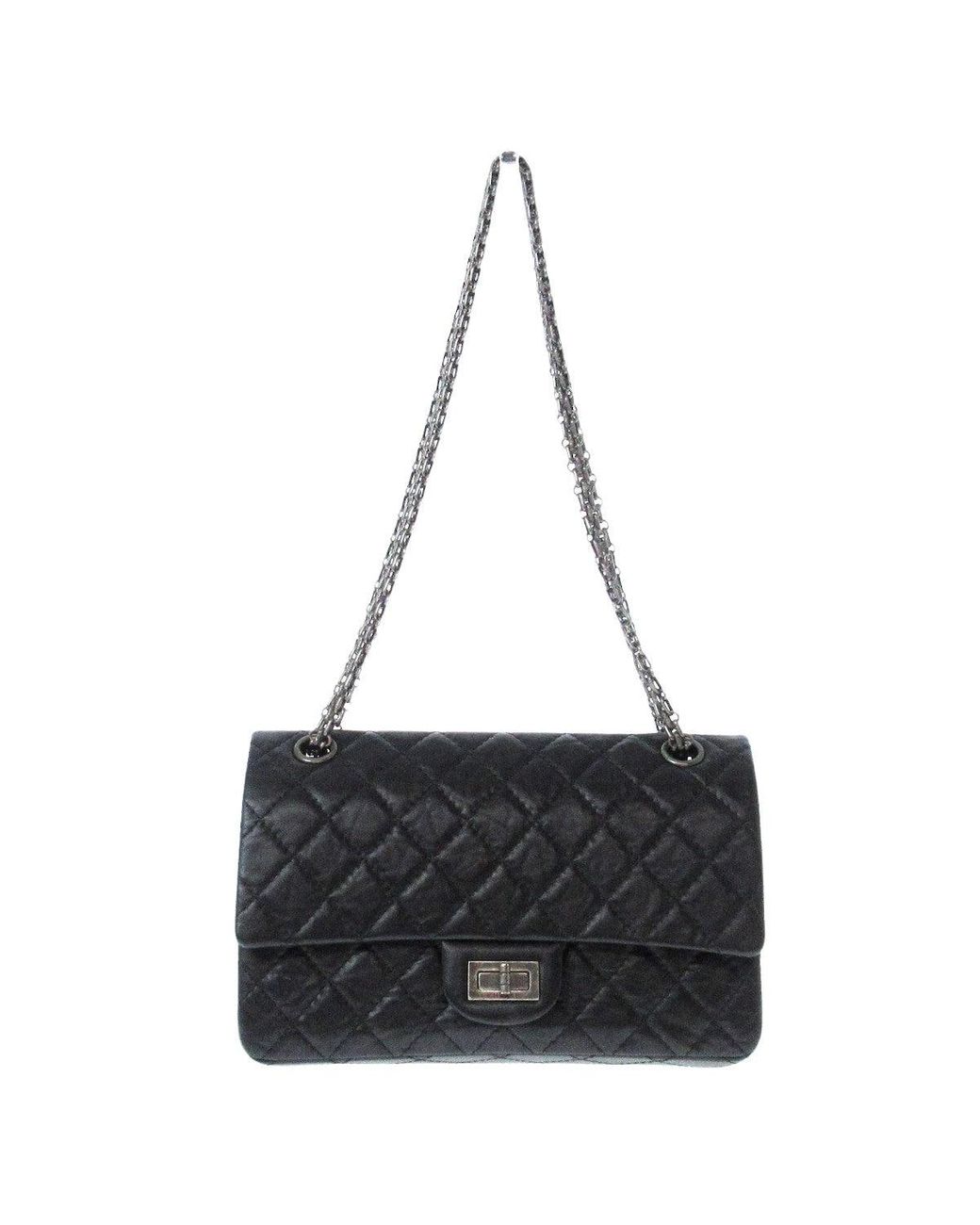 Chanel 2.55 Leather Shoulder Bag (pre-owned) in Black