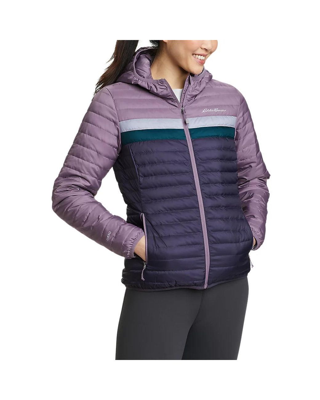 Eddie bauer microlight down hooded jacket Clearance