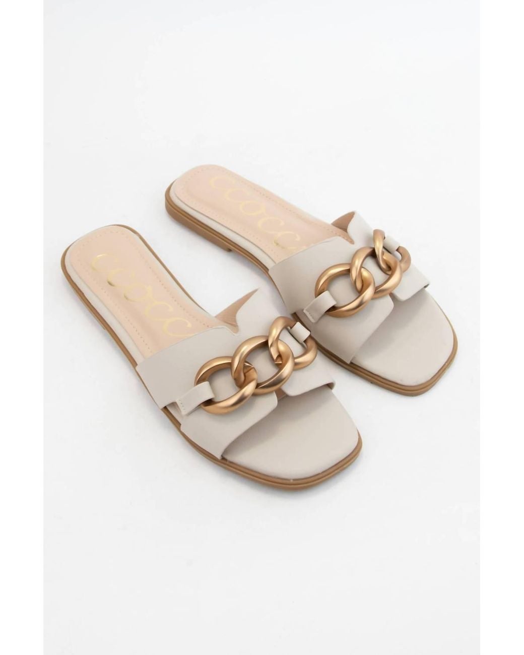 Ccocci Natural Chain Luxe Flat Sandals