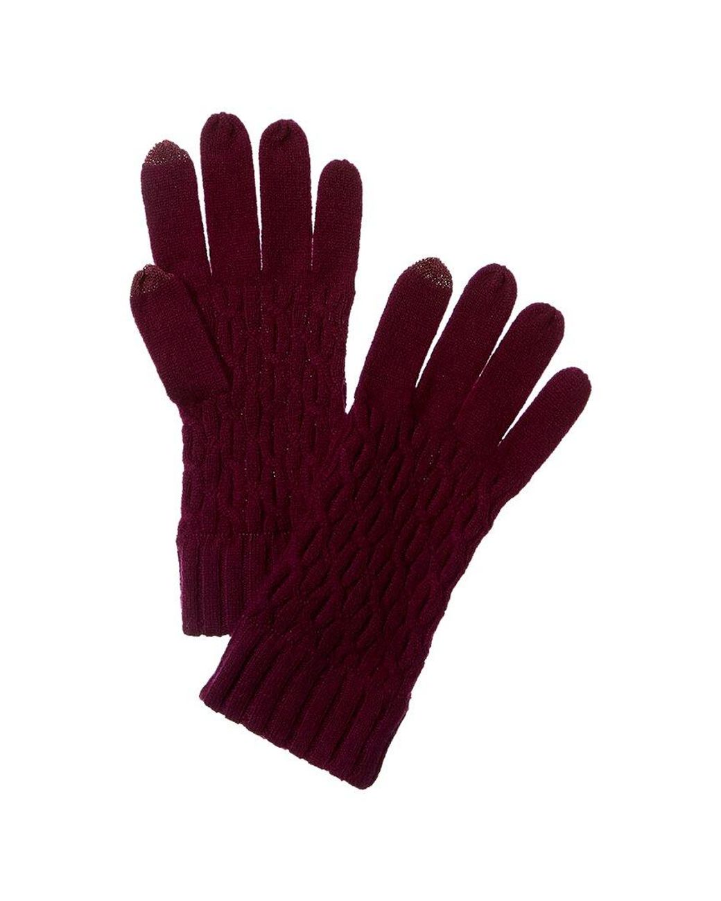 Forte Red Cable Texture Stitch Cashmere Gloves