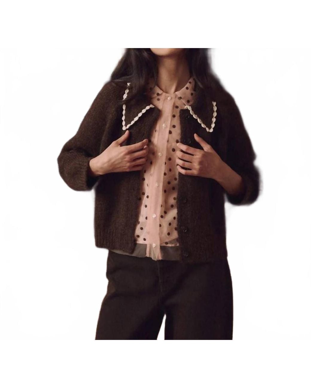 The Great The Crochet Collar Cardigan | Lyst