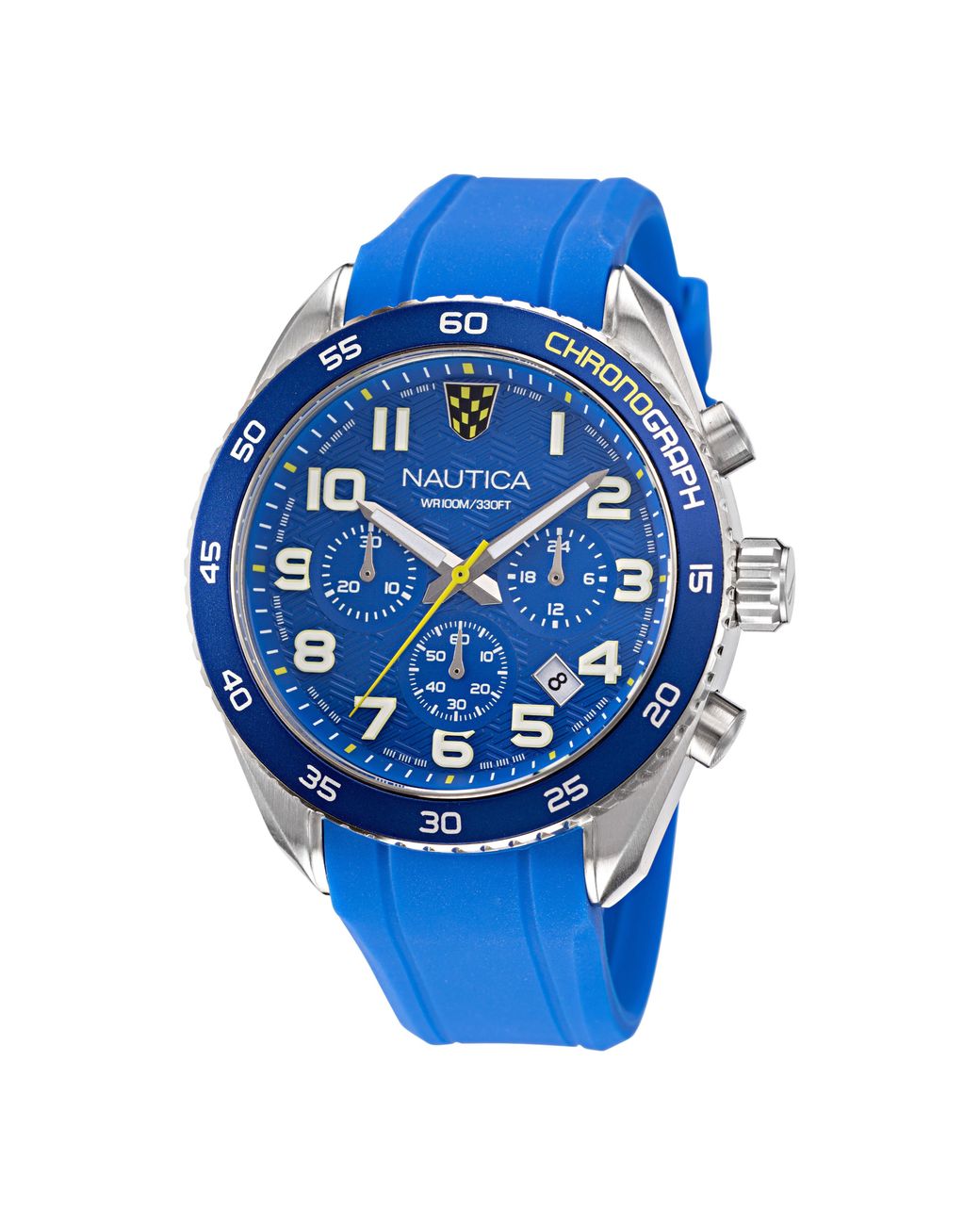 Nautica Key Biscane Silicone Chronograph Watch in Blue for Men Lyst