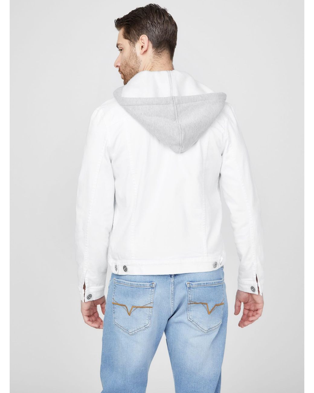 Guess Factory Morrison Denim Jacket in White for Men | Lyst