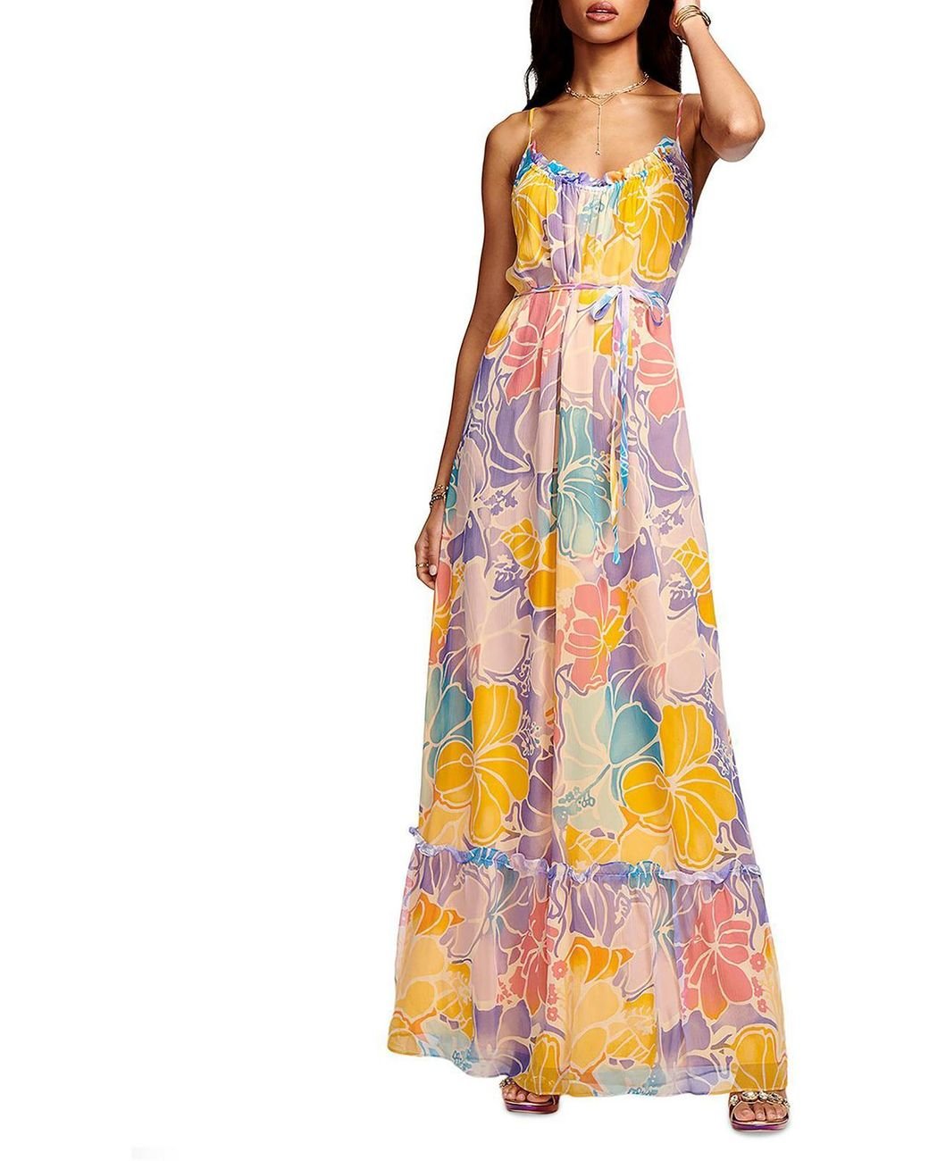 Ramy Brook Silk Floral Maxi Dress in White Lyst