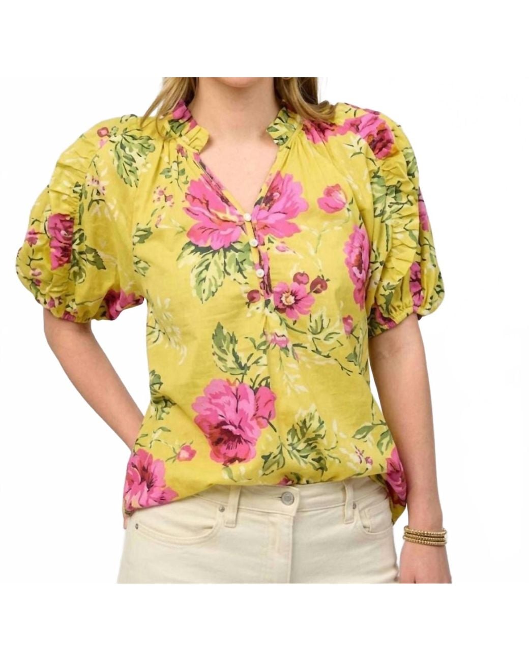 Purple Top Ruffles Ivy Jane Ruffles Roses Top in Yellow | Lyst