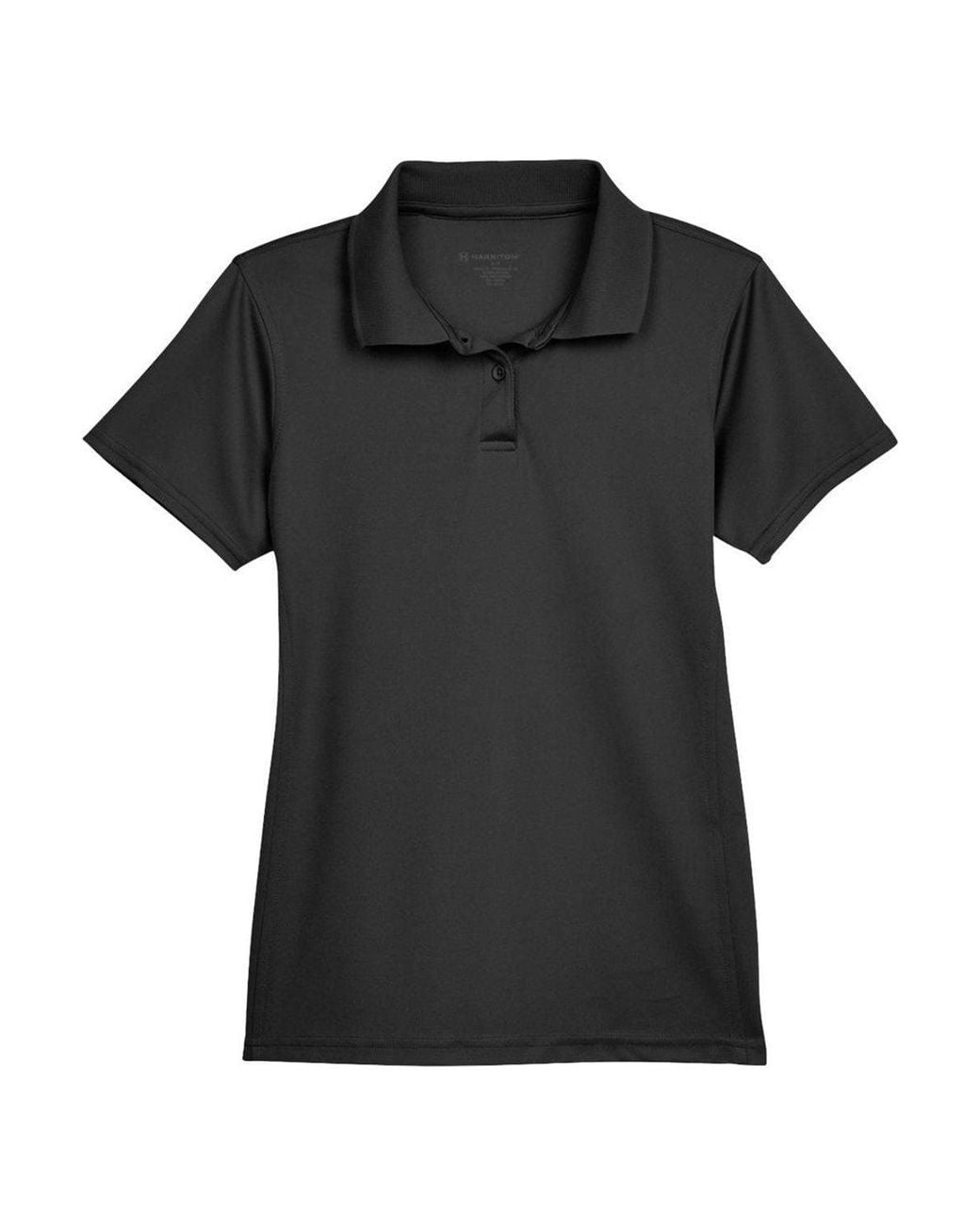 Harriton Black Polyester Jersey Polo