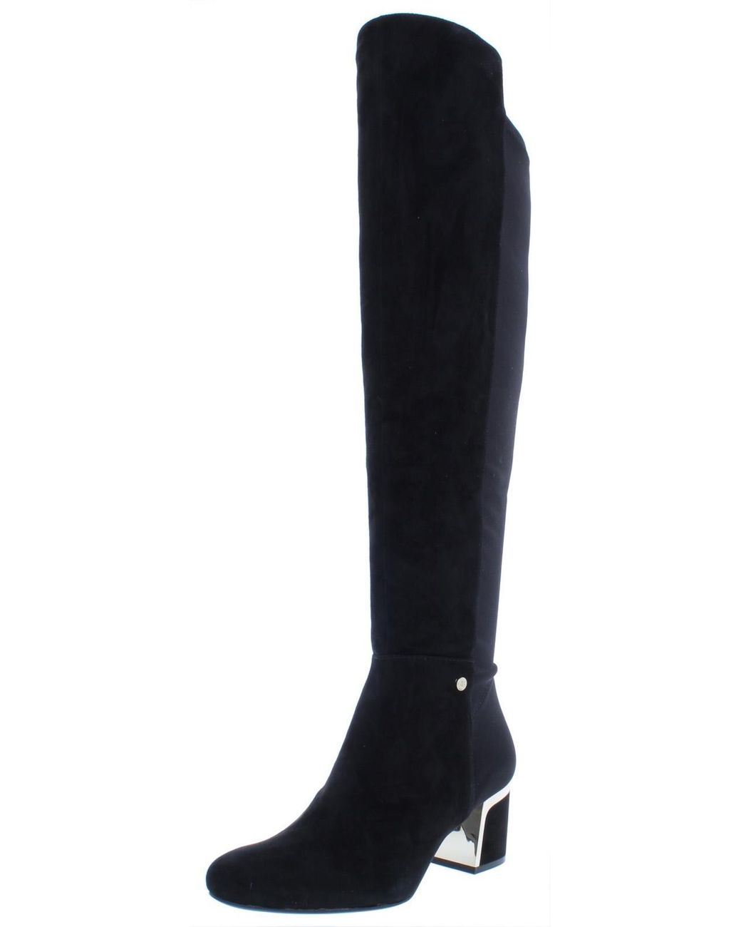 DKNY Cora Suede Knee High Riding Boots in Black Lyst