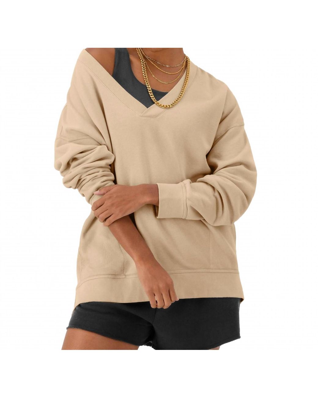 Champion Natural Oversized V-Neck Pullover