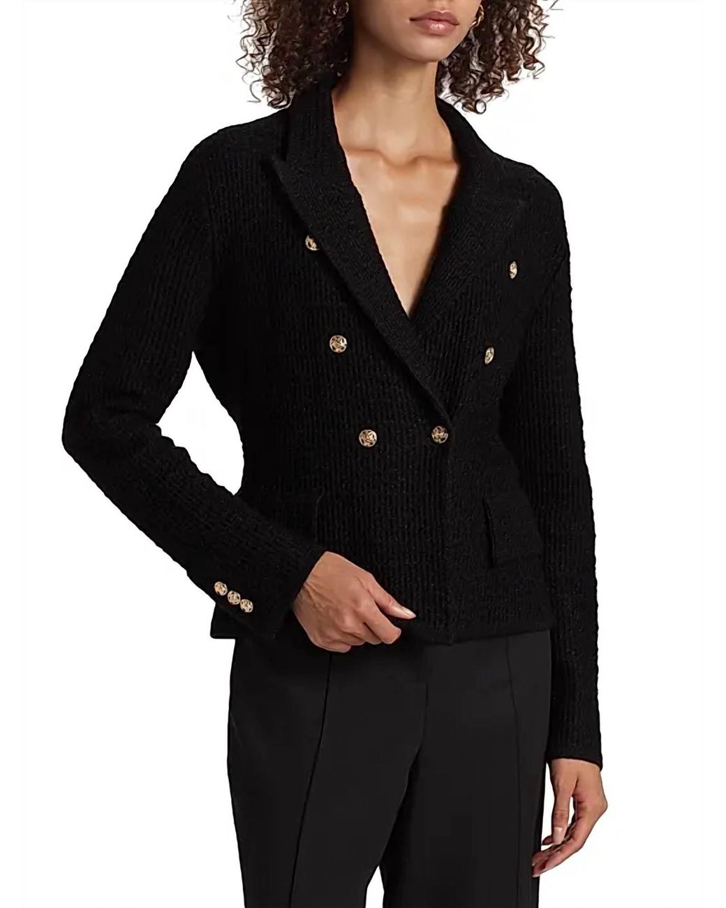 MILLY Black Kimmis Knit Blazer