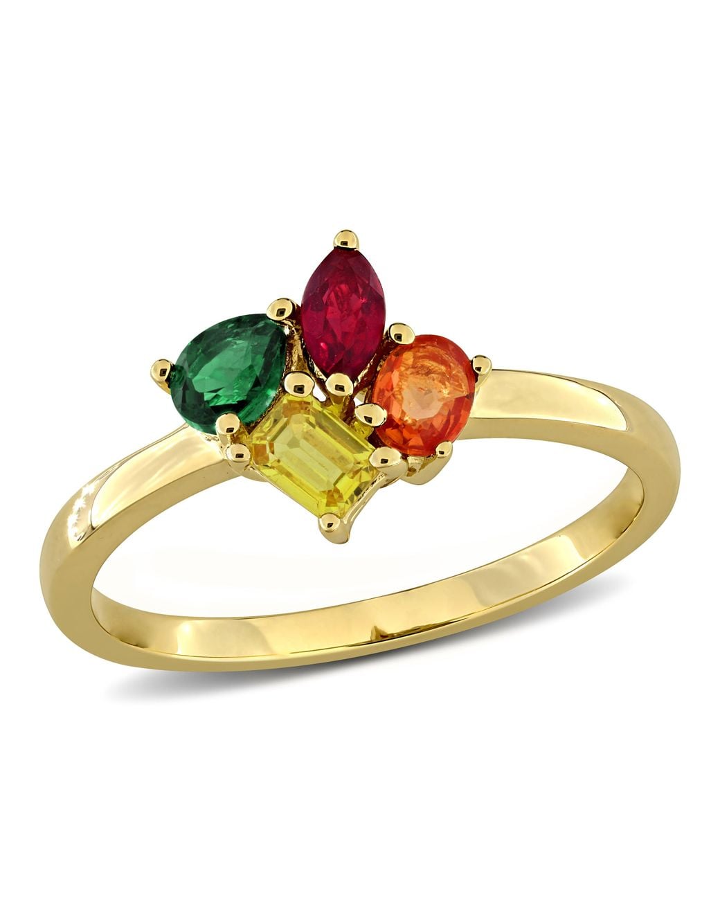 Mimi & Max Metallic Gem Cluster Ring Sterling