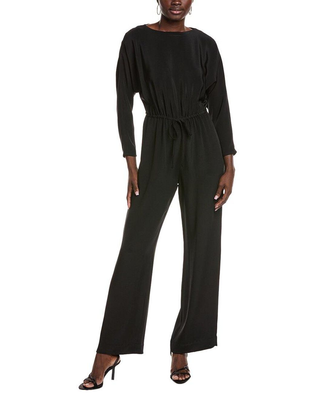 J.McLaughlin Black Bacall Silk Jumpsuit