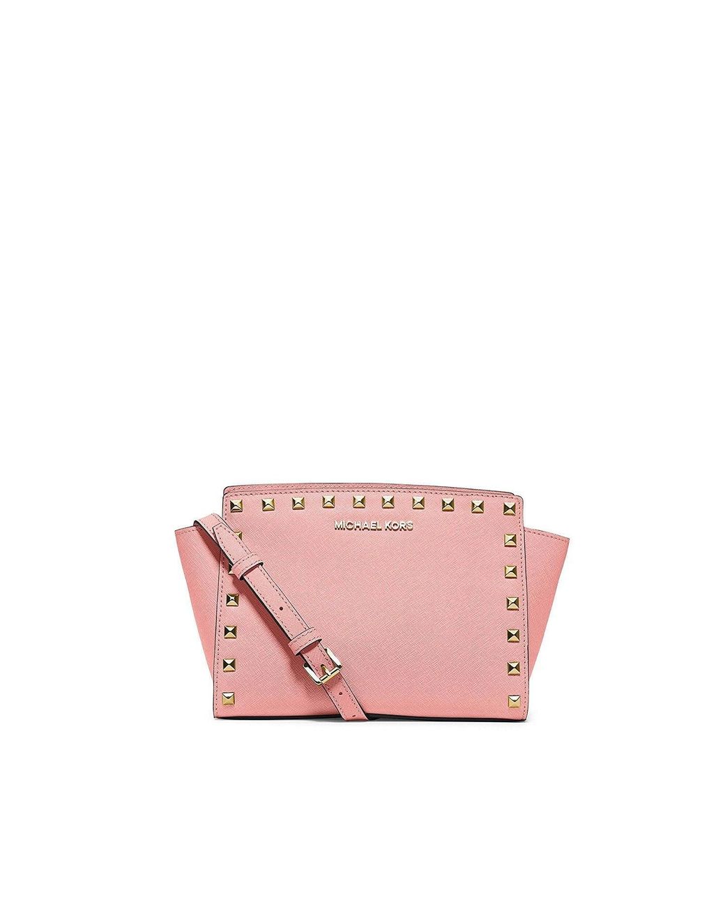 Michael Kors, Bags, Michael Kors Selma Bag Baby Pink Studded Medium  Crossbody Good Condition
