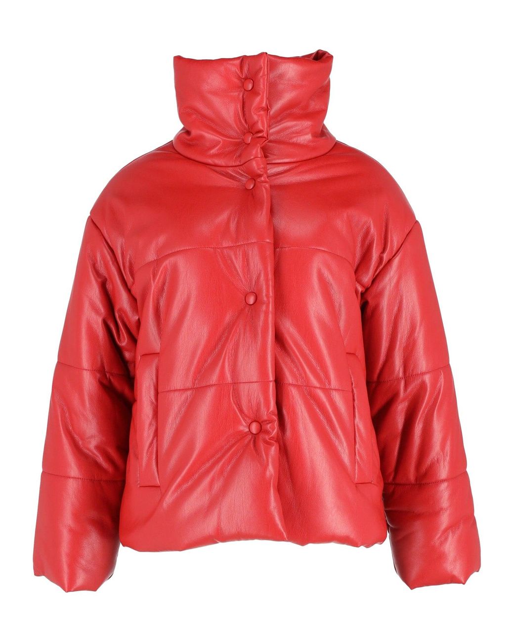 Nanushka Red Hide Puffer Jacket