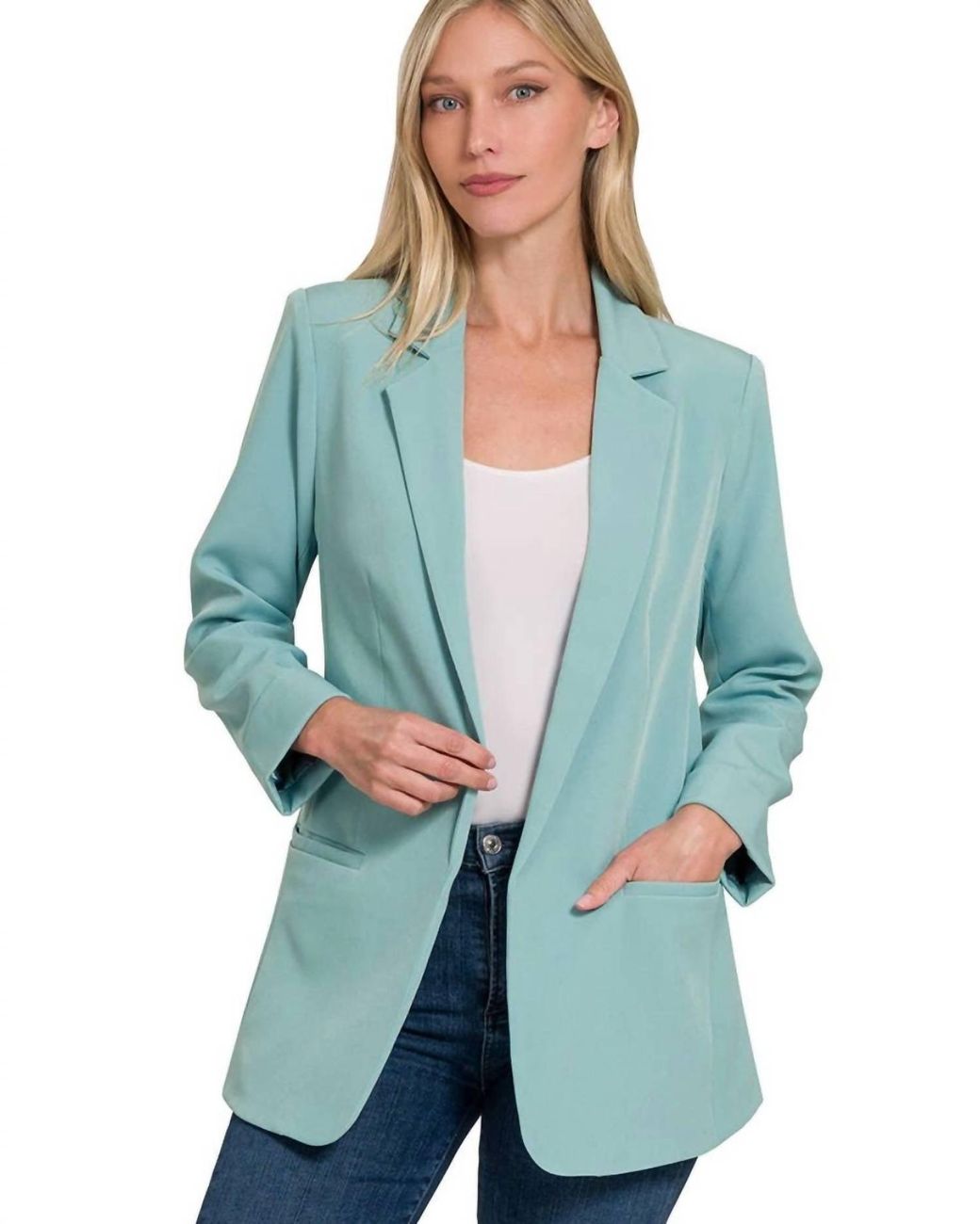 42Pops Blue Open Front Classic Blazer