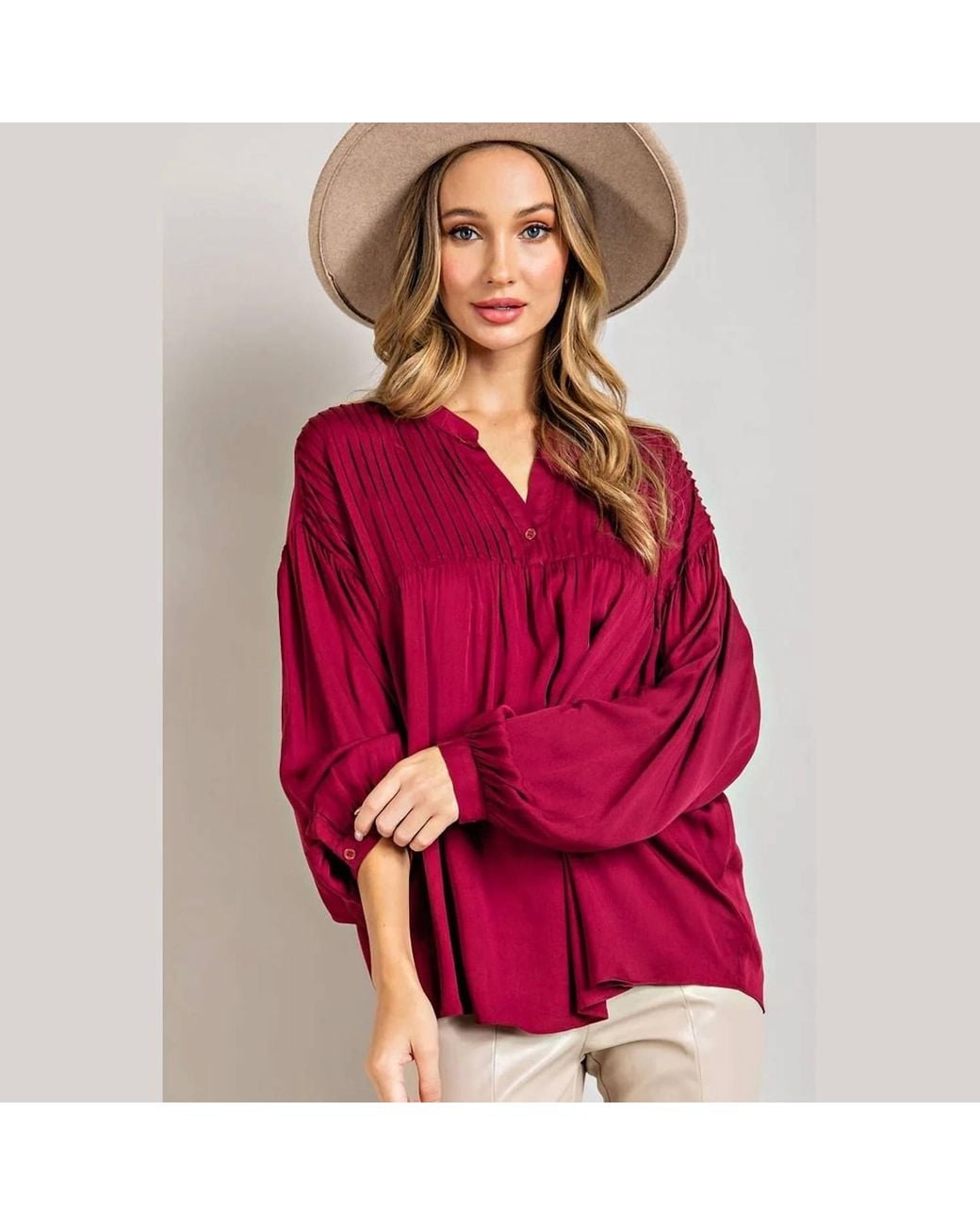Eesome Red Coco Long Sleeve Top