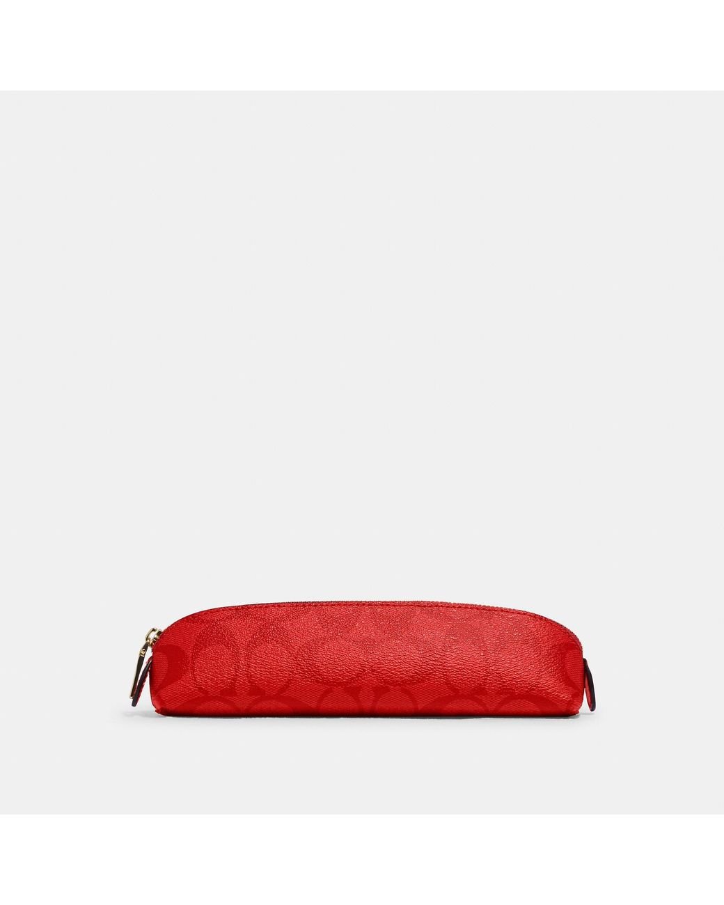 Coach Outlet Pencil Case In Colorblock Signature Canvas in Red