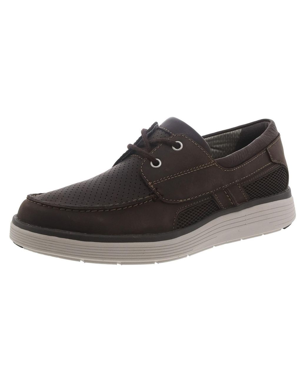 Clarks Un Abode Step Leather Lace Up Boat Shoes in Brown for Men Lyst