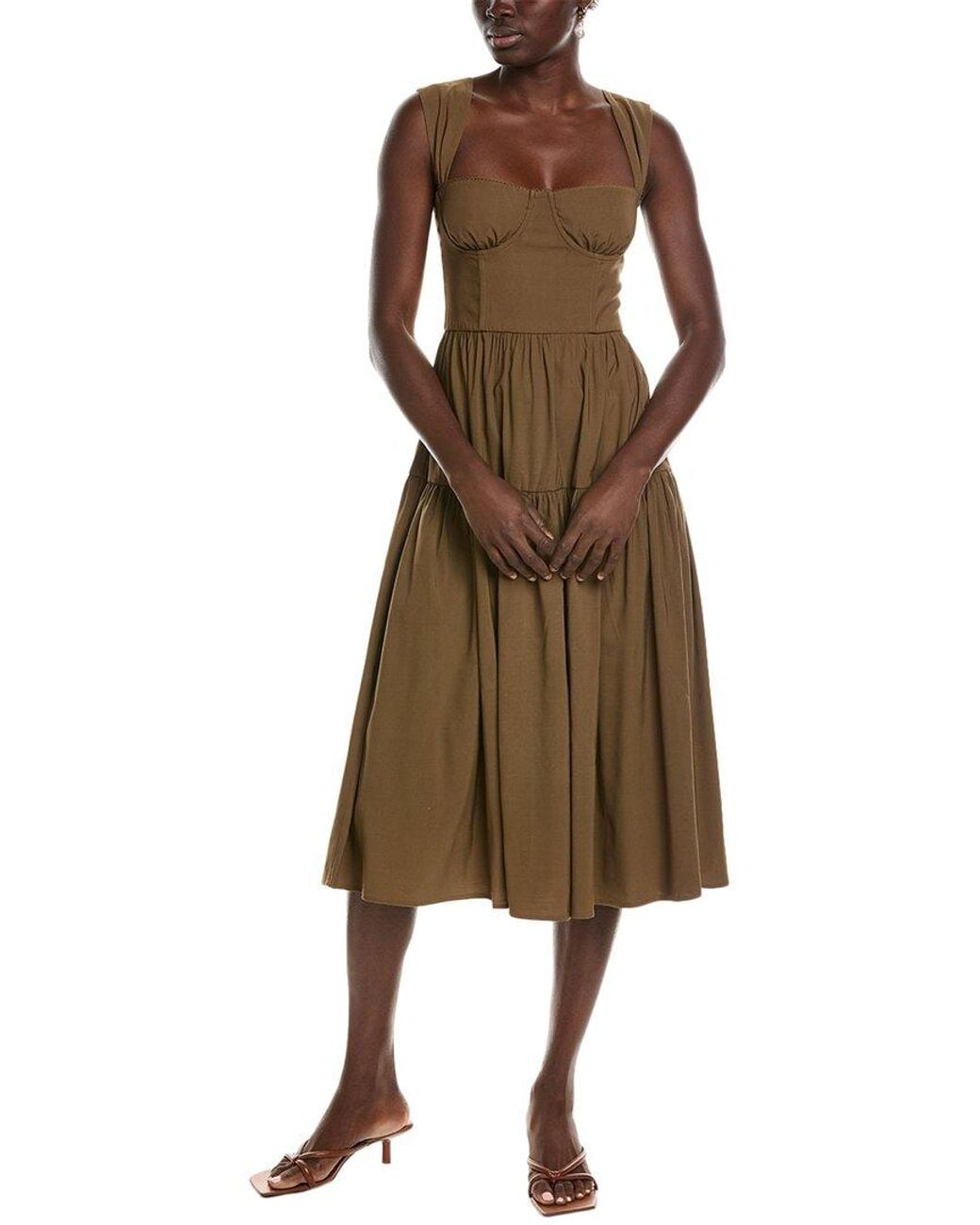 chinese dress ladies Yvette Corset Midi Dress