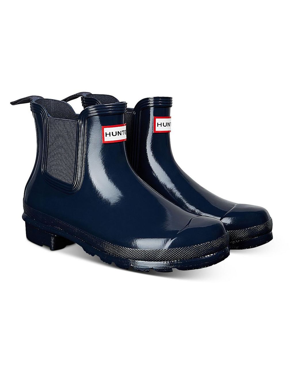 HUNTER Original Chelsea Gloss Waterproof Ankle Rain Boots in Blue