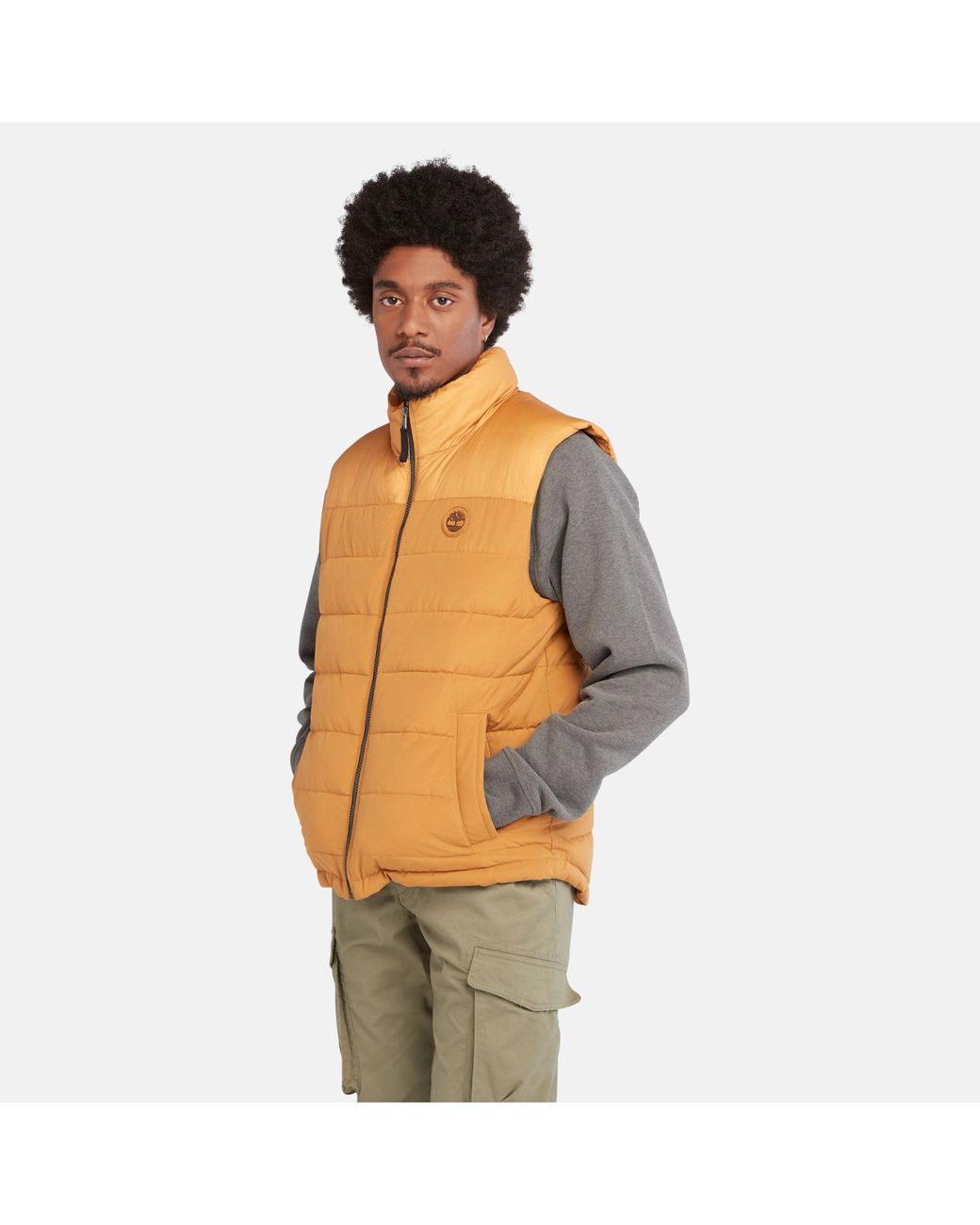 Timberland South Twin Puffer Vest in Orange for Men | Lyst