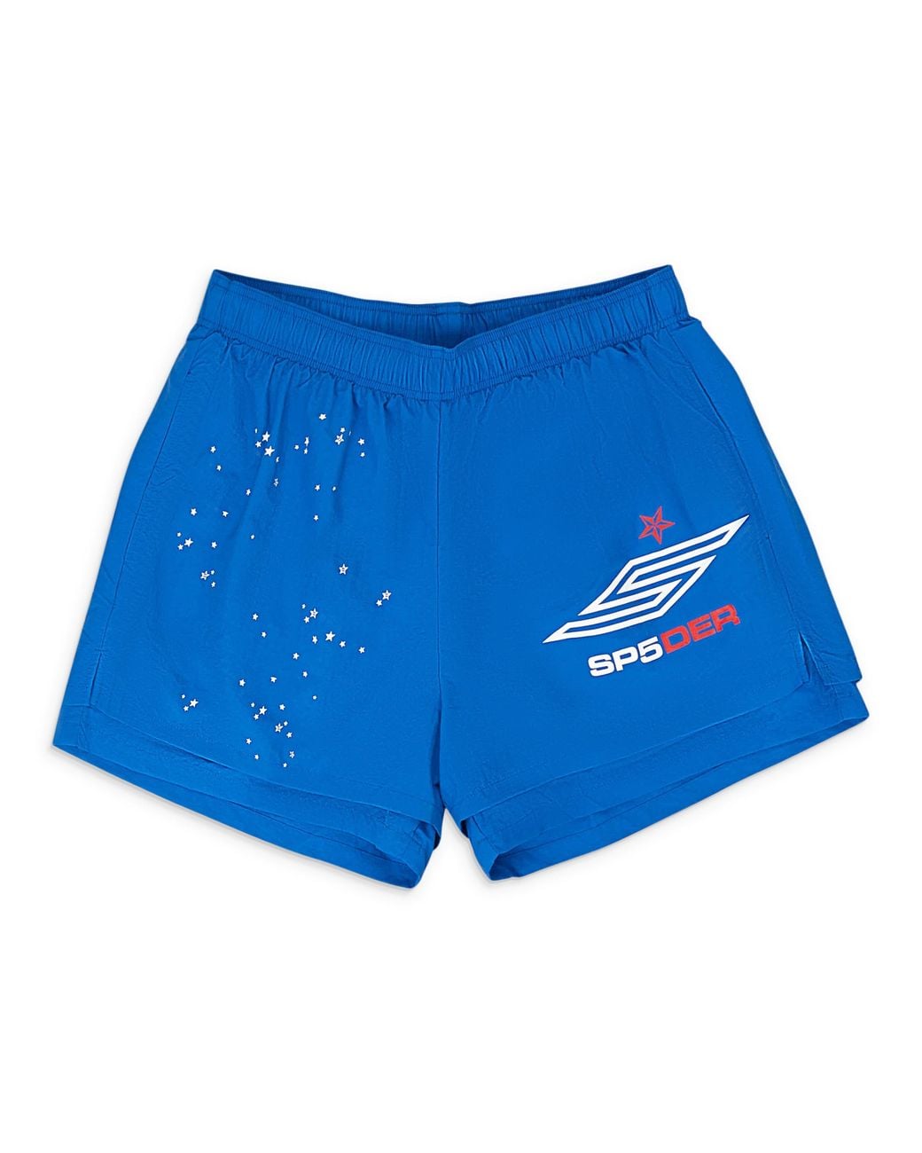 Sp5der Blue Double Layer Pro Shorts for men
