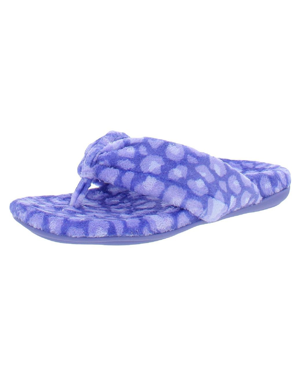Vionic Terry Cloth Thong Slippers in Blue Lyst