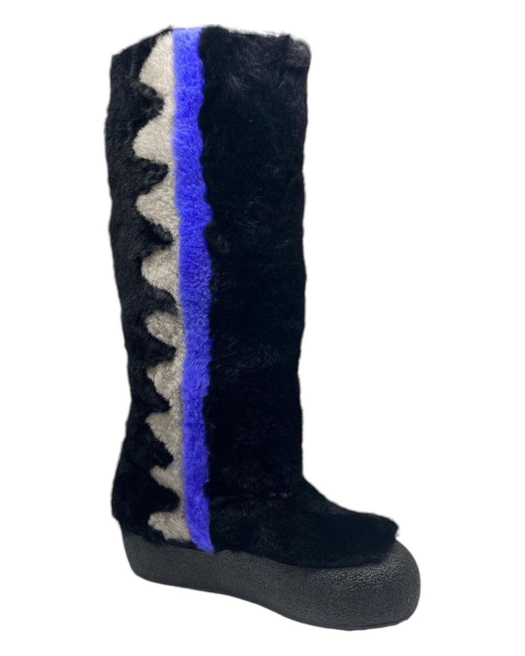 Bally Blue Chiora Fur Boots