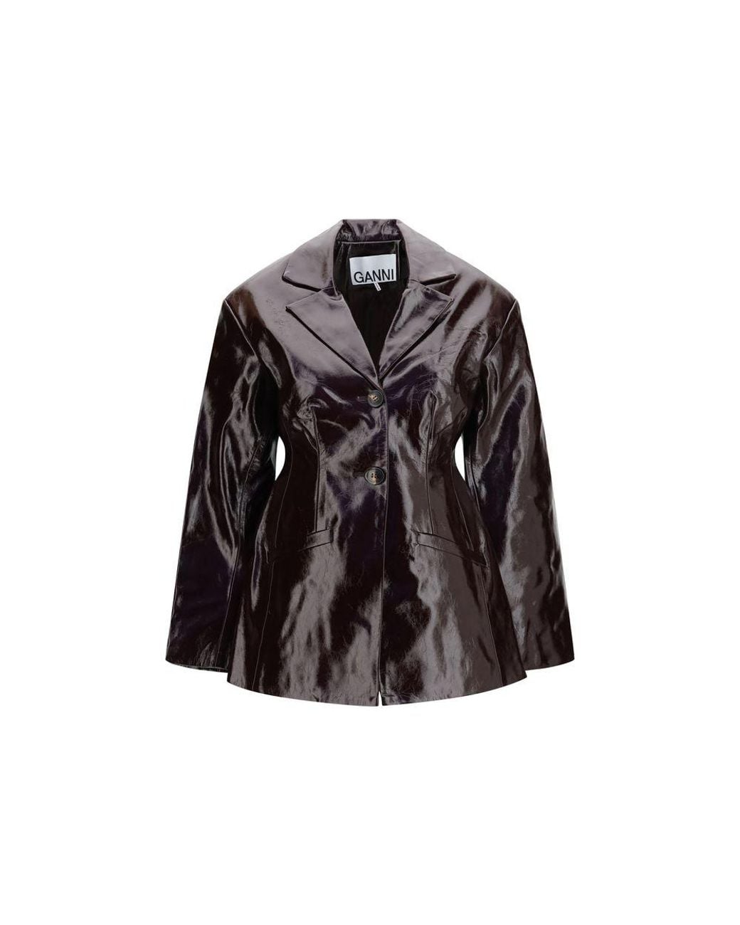 Ganni Black Polyethylene Full-Length Jacket