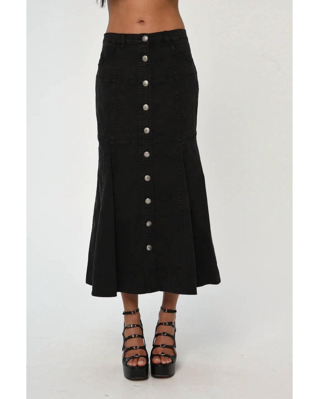 Label On Placket LOVE THE LABEL Romeo Skirt in Black | Lyst