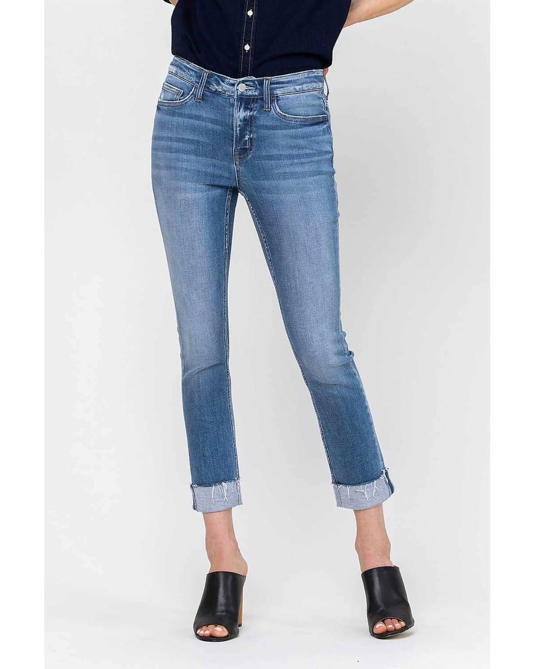 The Witney HR Cuff Crop Straight Jeans