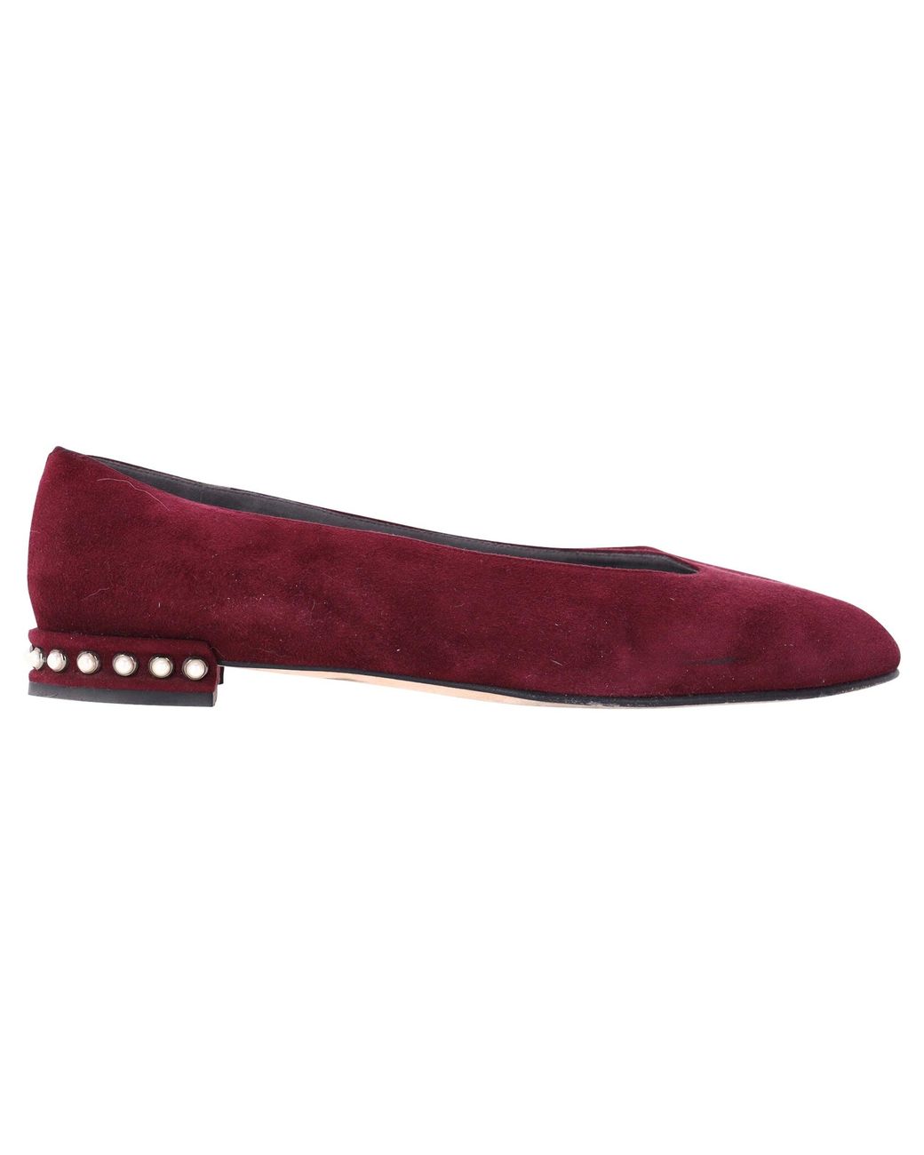 Stuart Weitzman Purple Pear-Embellished Flats