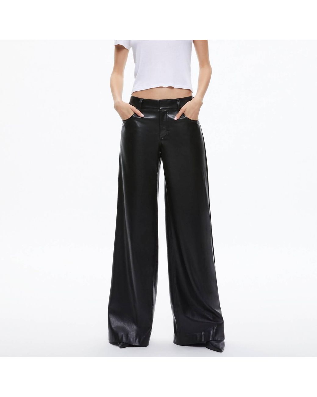 Faux Leather Pants Alice And Olivia Jogger Pants Olivia Vegan