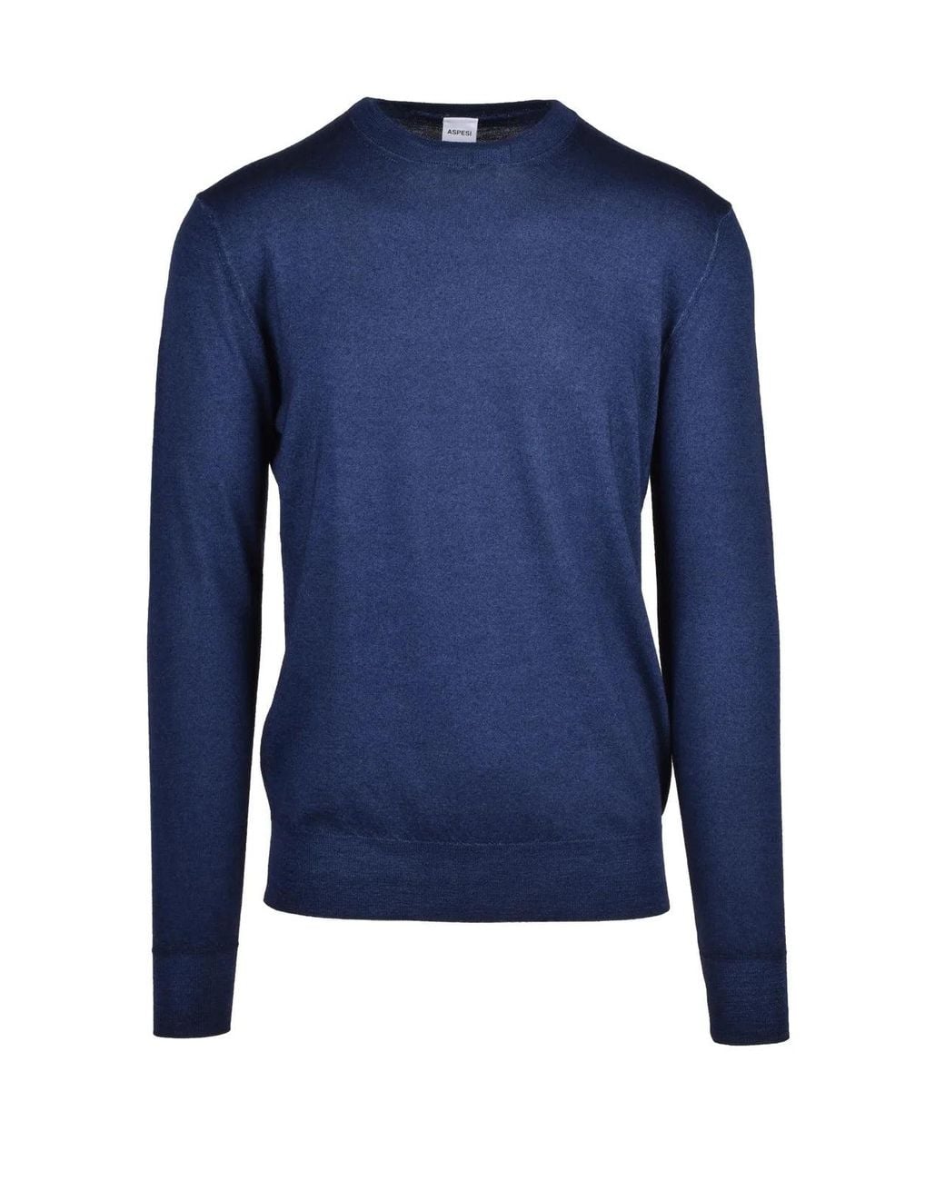 Aspesi Blue Classic Crew Neck Pullover for men