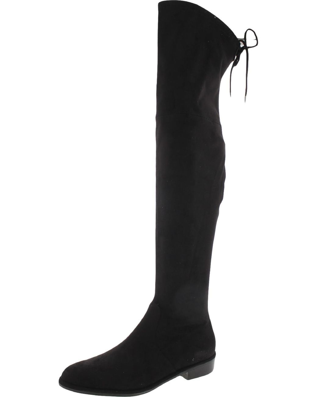 Marc Fisher Suede Almond Toe Over-the-knee Boots in Black | Lyst