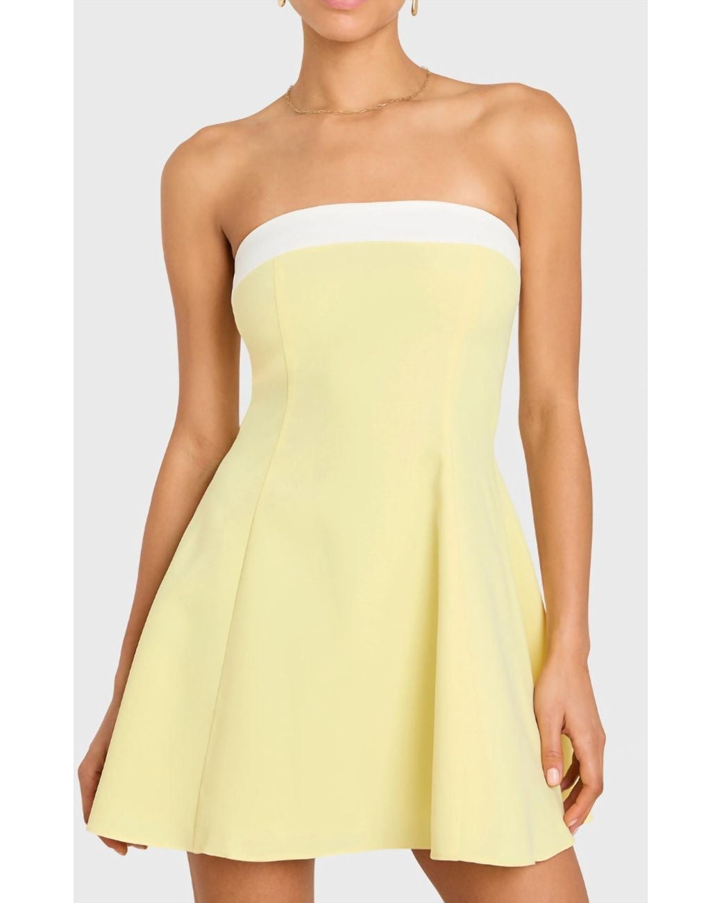 Amanda Uprichard Kerielle Strapless Mini Dress in Yellow | Lyst